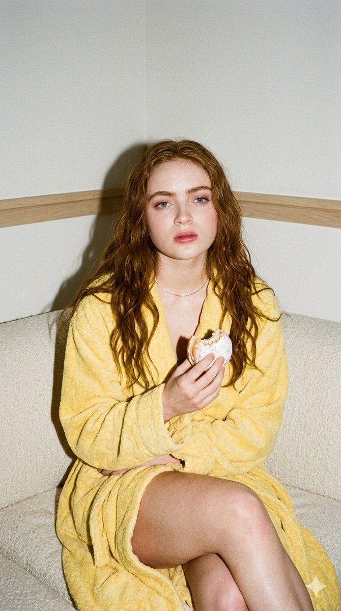 Candid 35mm Film Aesthetic Portrait With Donut Prompt For Gemini Nano Banana Pro — Nano Banana Pro image prompt example