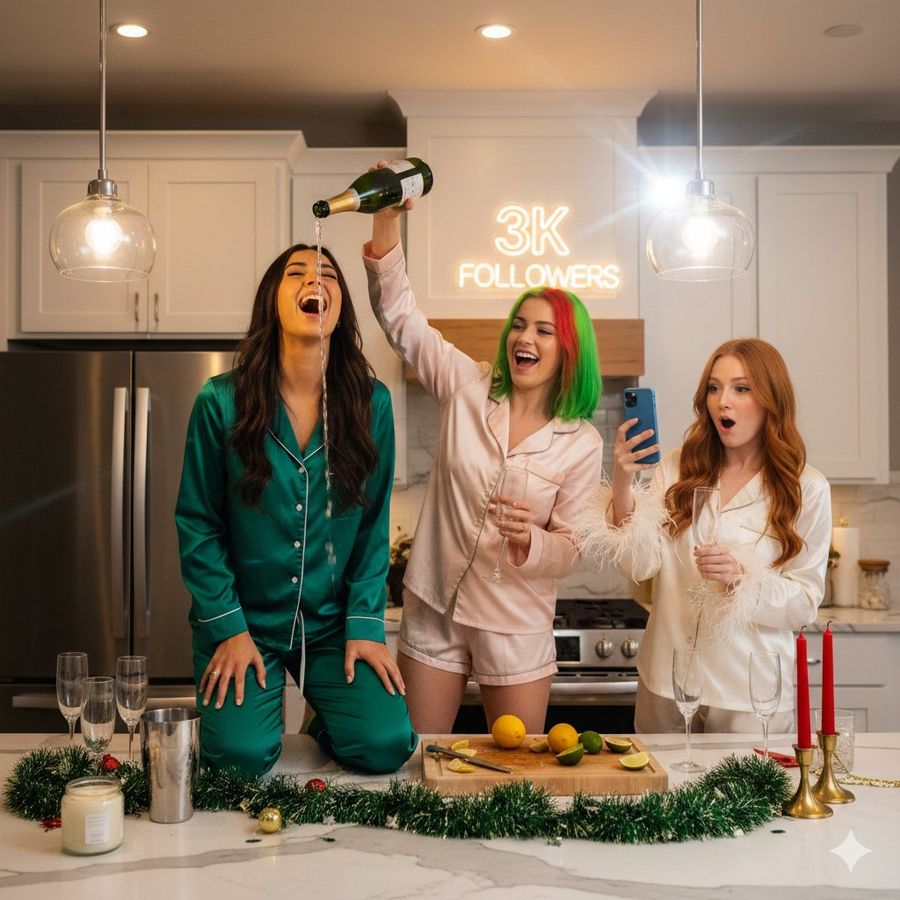Candid Flash Photography Of A Chaotic Holiday Party — Nano Banana Pro image prompt example