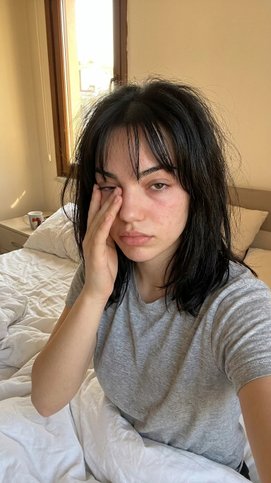 Candid Morning Bedhead Selfie — Nano Banana Pro image prompt example