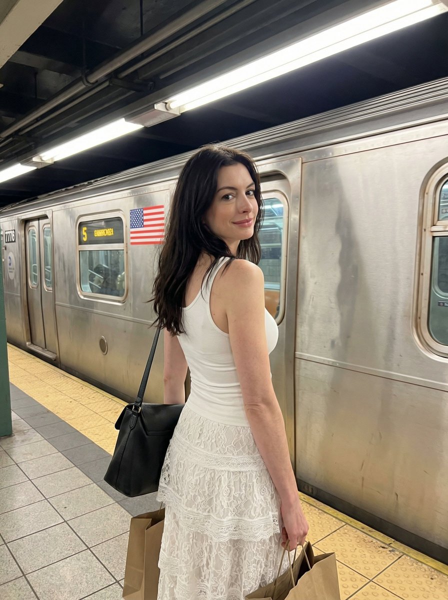 Candid Subway Platform Portrait — Nano Banana Pro image prompt example