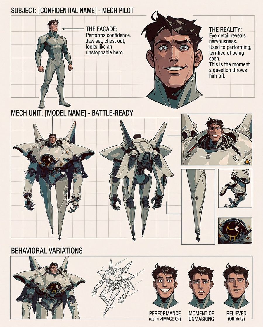 Cartoon Character Design Sheet With Personality — Nano Banana Pro image prompt example