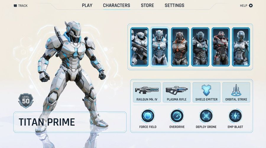 Character Selection Screen Generation — Nano Banana Pro image prompt example