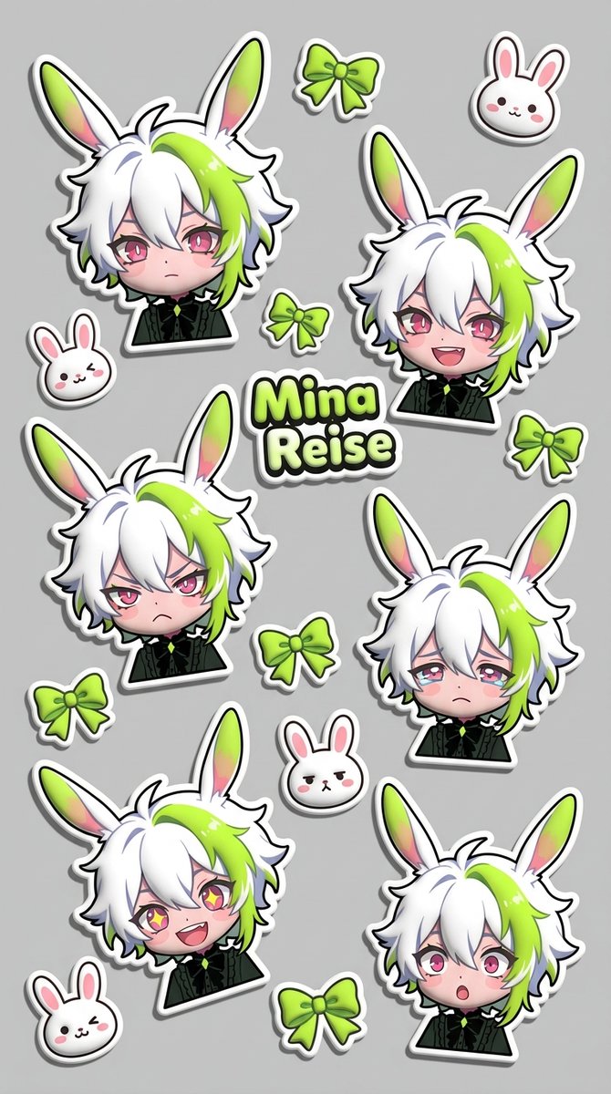 Chibi Character Puffy Sticker Sheet — Nano Banana Pro image prompt example