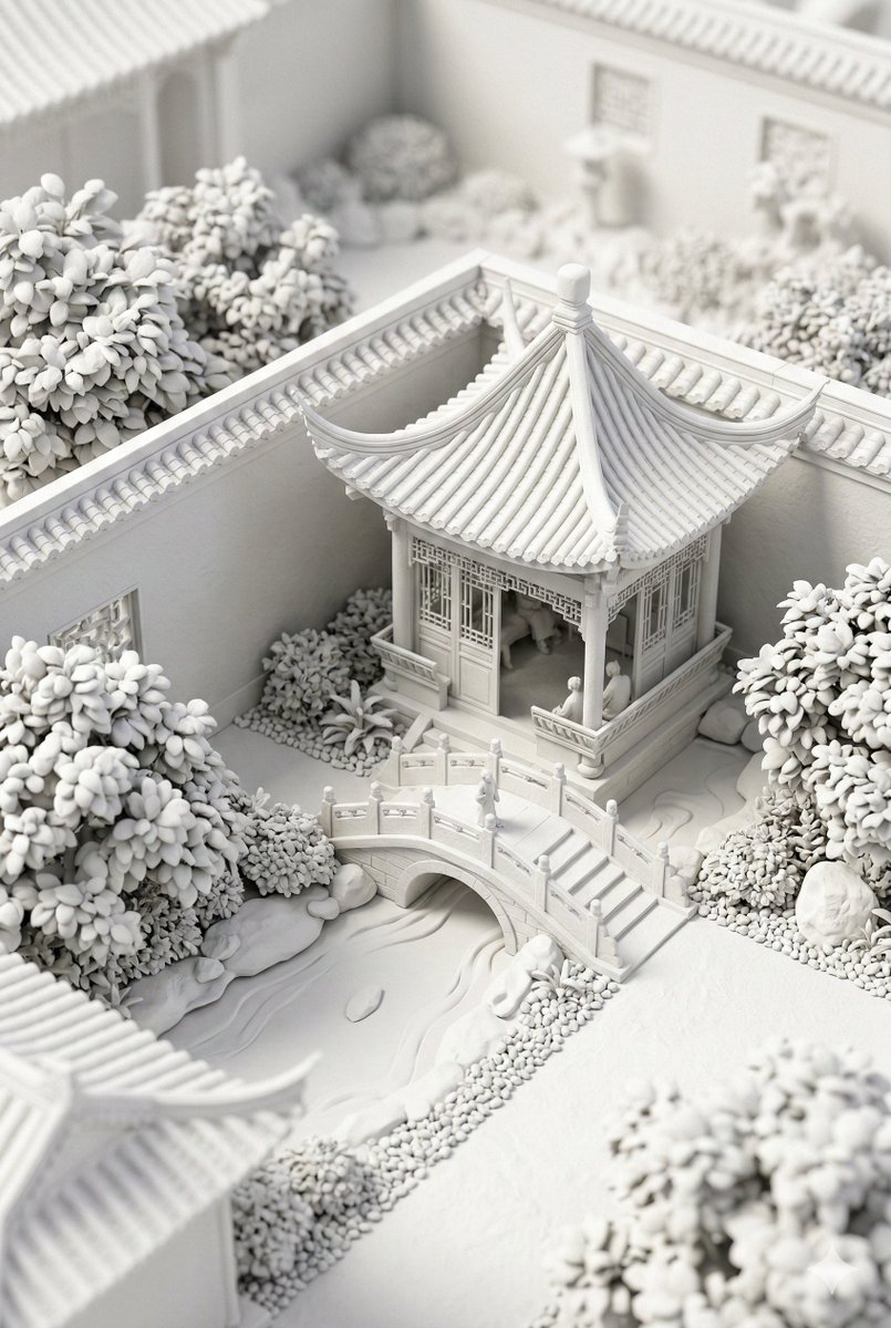 Chinese Garden Clay Render Prompt Nano Banana 2 — Nano Banana Pro image prompt example