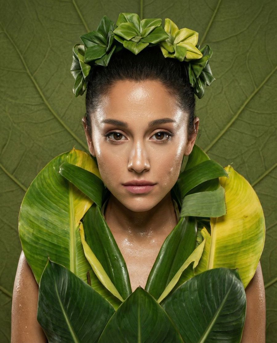 Chlorophyll Avant Garde Editorial Portrait — Nano Banana Pro image prompt example