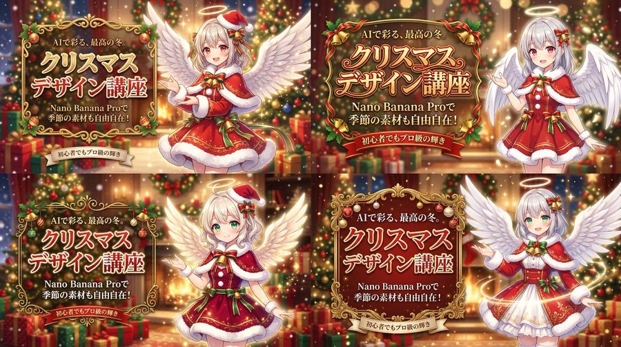 Christmas Angel Design Course Eyecatch Prompt Yaml Structure — Nano Banana Pro image prompt example
