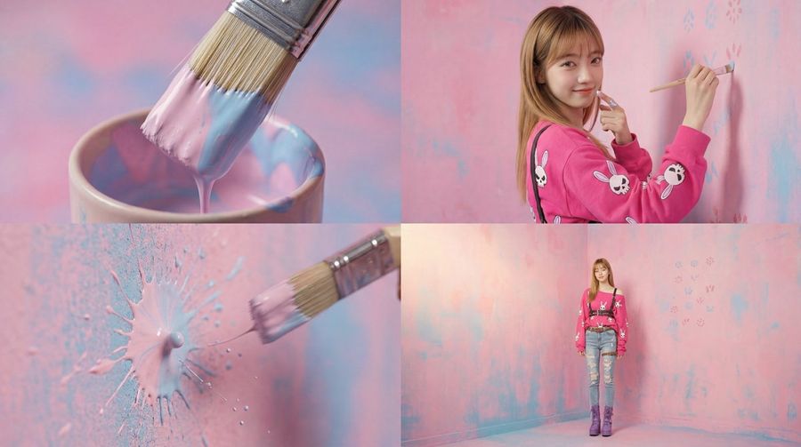 Cinematic 4 Cut Video Prompt Of Woman Painting — Nano Banana Pro image prompt example