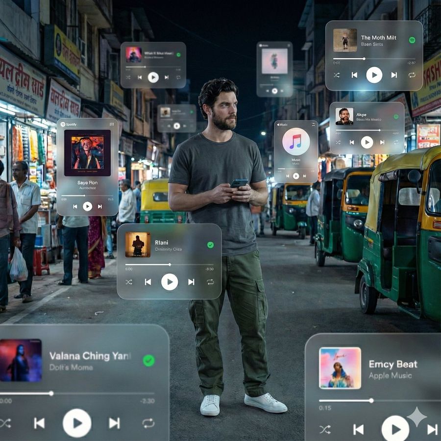Cinematic Ar Visualization In Indian Street Market — Nano Banana Pro image prompt example