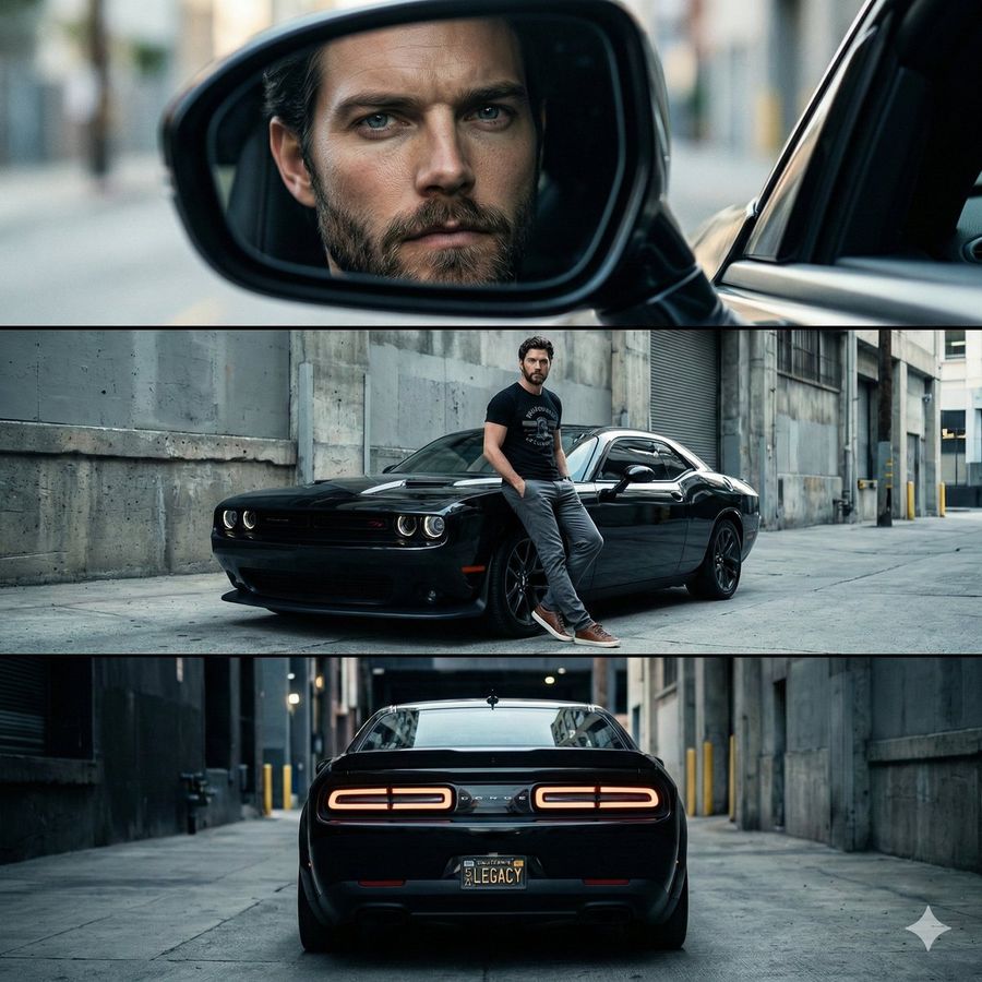 Cinematic Automotive Triptych Portrait Prompt — Nano Banana Pro image prompt example