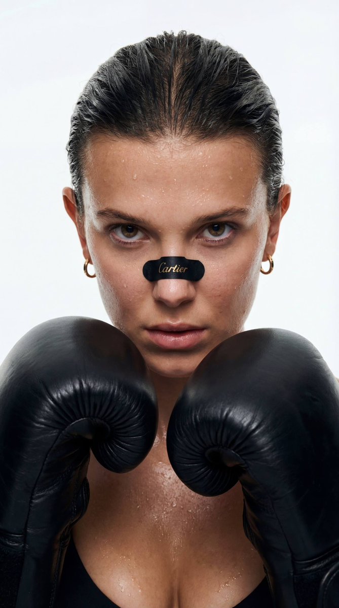 Cinematic Boxer Portrait With Cartier Branding — Nano Banana Pro image prompt example