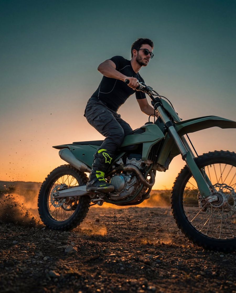 Cinematic Fashion Action Portrait Of A Rider — Nano Banana Pro image prompt example