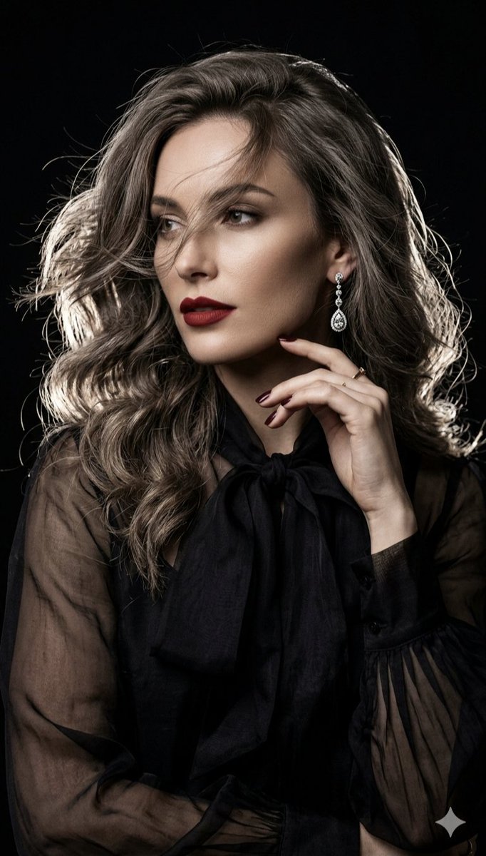 Cinematic High Fashion Portrait With Chiaroscuro Lighting — Nano Banana Pro image prompt example