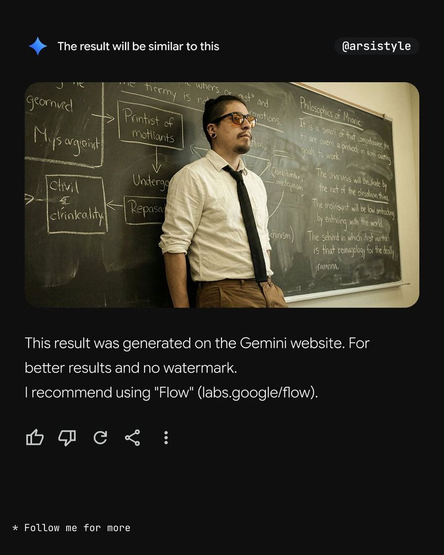Cinematic Medium Shot With Chalkboard Background Prompt — Nano Banana Pro image prompt example