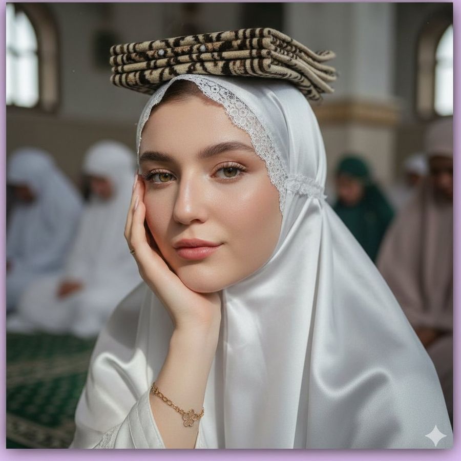 Cinematic Muslim Woman Portrait In Mosque Prompt — Nano Banana Pro image prompt example