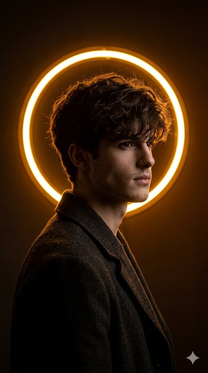 Cinematic Neon Ring Portrait — Nano Banana Pro image prompt example