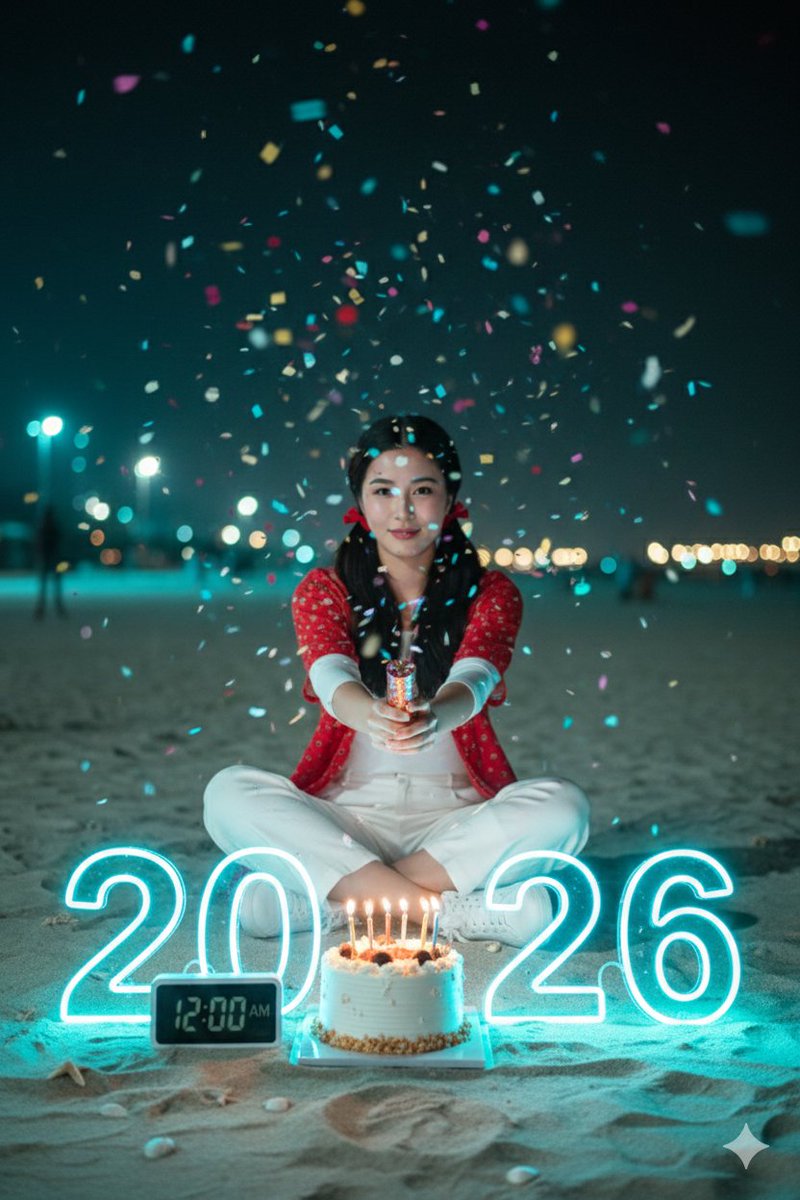 Cinematic New Year 2026 Birthday Photoshoot Prompt — Nano Banana Pro image prompt example