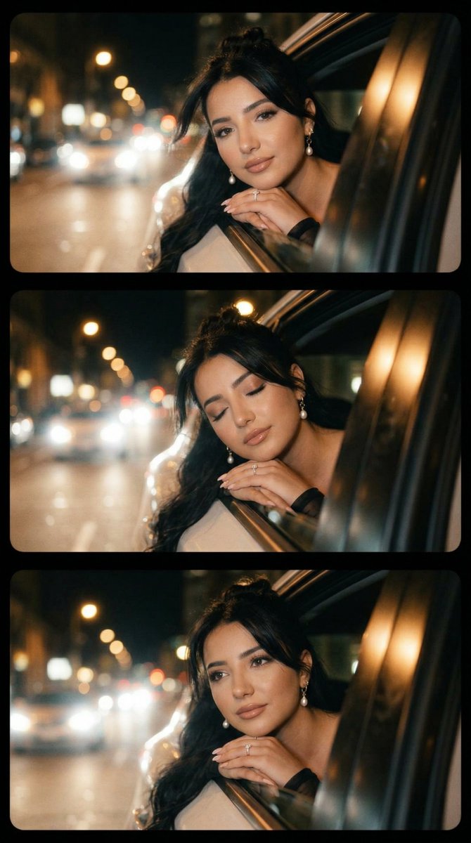Cinematic Night Drive Filmstrip Prompt — Nano Banana Pro image prompt example
