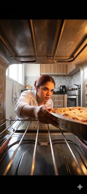 Cinematic Oven View Kitchen Scene — Nano Banana Pro image prompt example