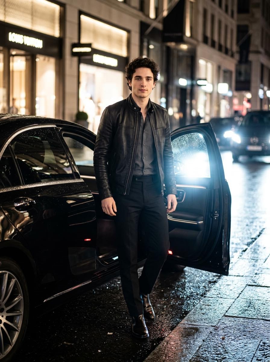 Cinematic Photo Stepping Out Of A Luxury Car At Night — generated with Nano Banana Pro