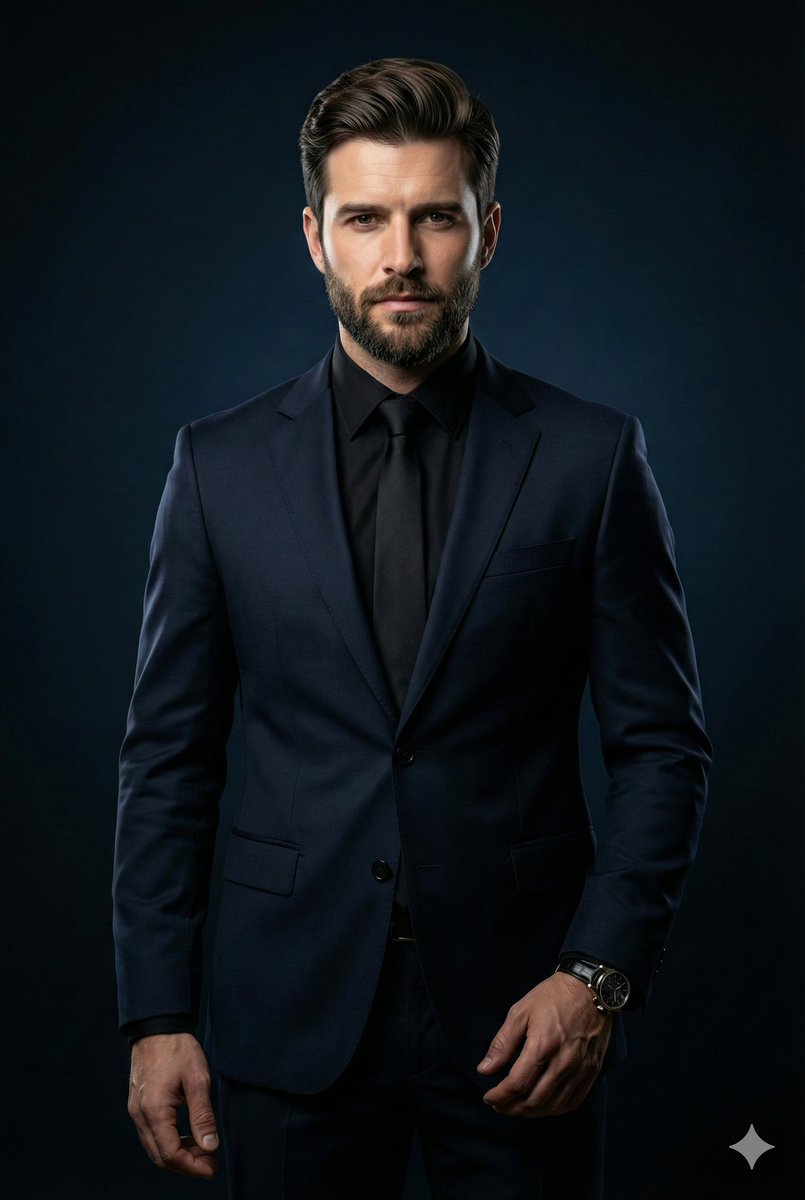 Cinematic Portrait Of Middle Aged Man In Suit — Nano Banana Pro image prompt example