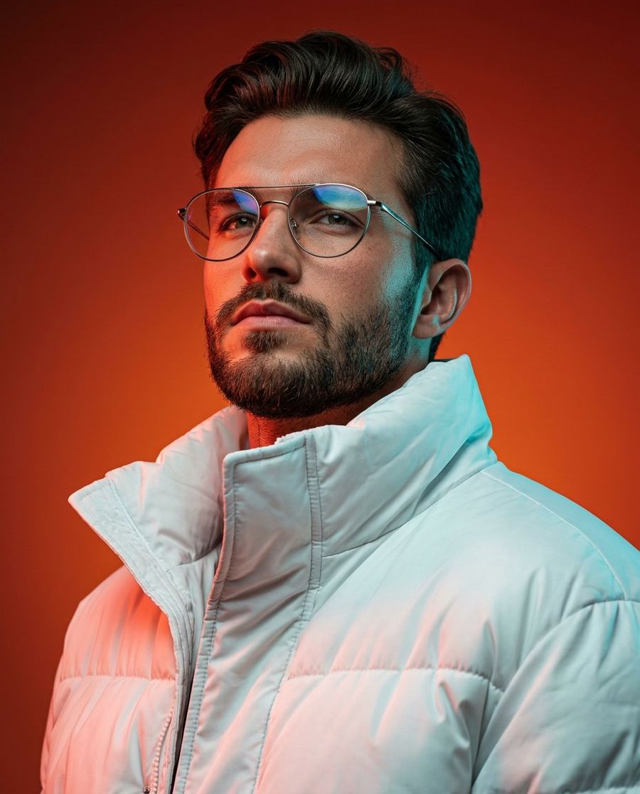 Cinematic Portrait With Dual Color Lighting — Nano Banana Pro image prompt example