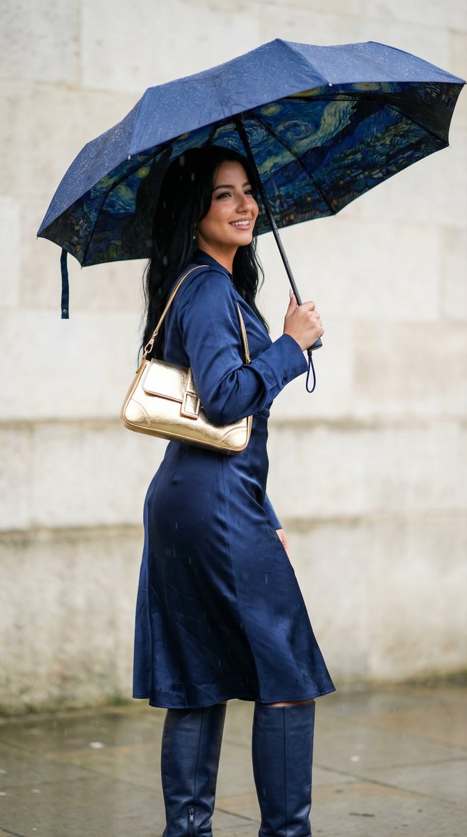 Cinematic Rain Fashion Transformation Image To Image — Nano Banana Pro image prompt example