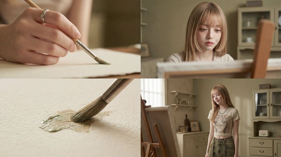 Cinematic Short Film Prompt Woman Immersed In Art — Nano Banana Pro image prompt example