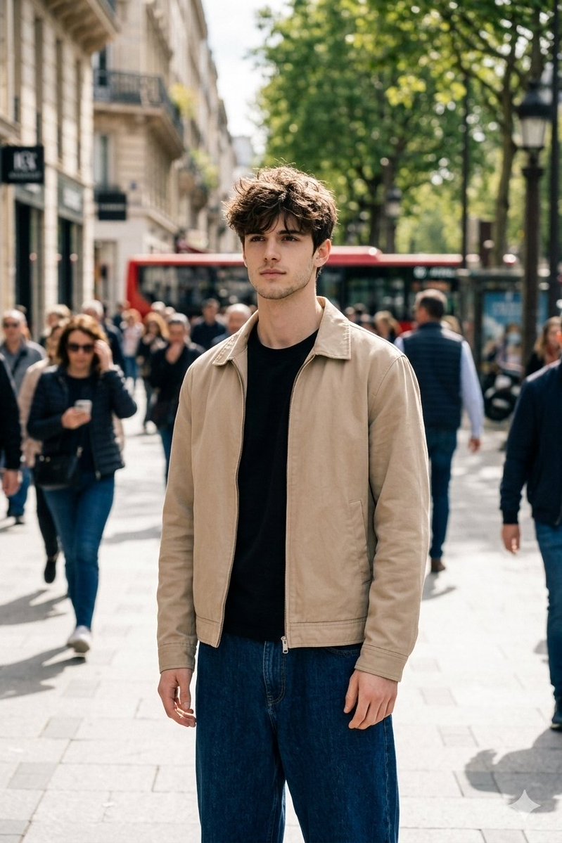 Cinematic Street Portrait In Natural Daylight — Nano Banana Pro image prompt example