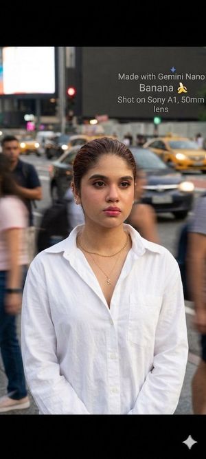 Cinematic Street Portrait With Motion Contrast — Nano Banana Pro image prompt example