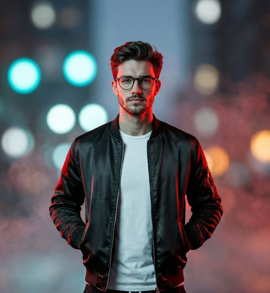 Cinematic Streetwear Portrait With Neon Lighting — Nano Banana Pro image prompt example