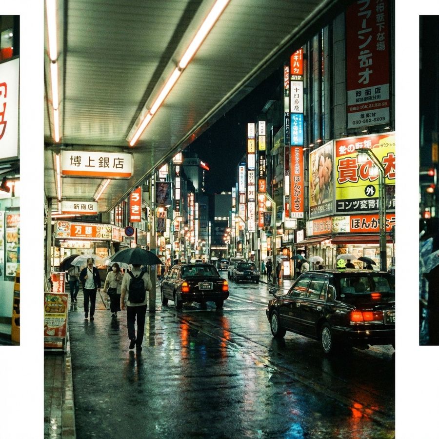Cinematic Tokyo Street At Night — Nano Banana Pro image prompt example