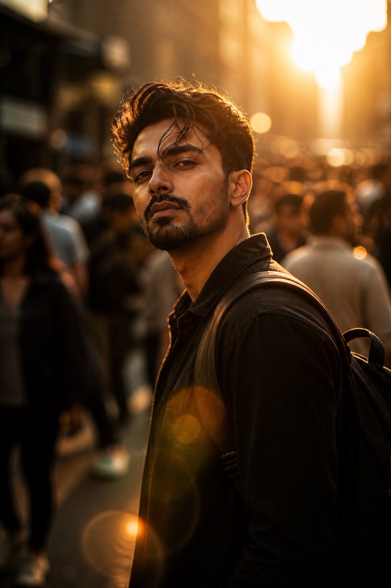Cinematic Urban Golden Hour Portrait — Nano Banana Pro image prompt example