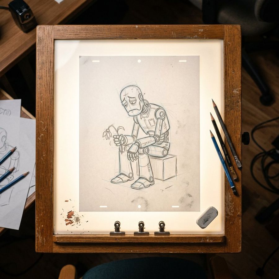 Classic Animation Light Table Prompt — Nano Banana Pro image prompt example