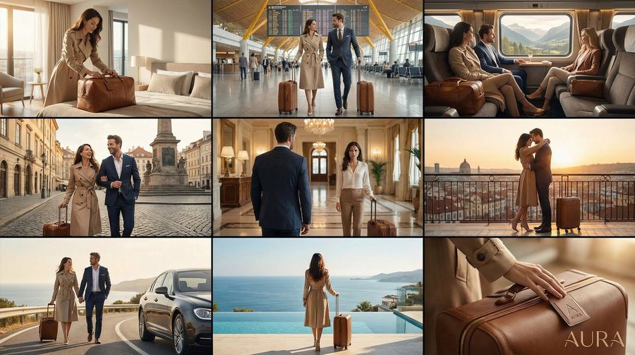 Commercial Ad Storyboard Prompt For Luxury Luggage — Nano Banana Pro image prompt example