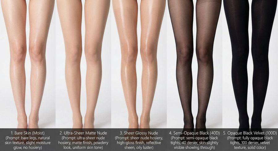Comparative Infographic Grid Generator Prompt Legs And Stockings — Nano Banana Pro image prompt example