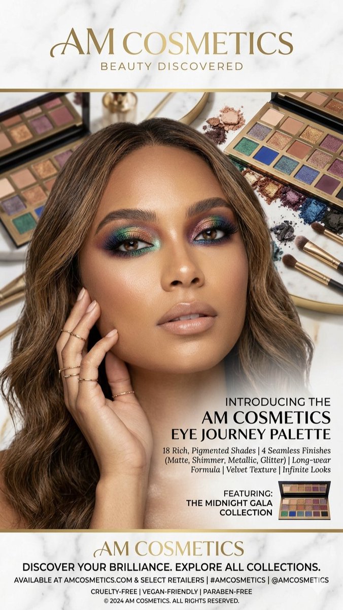 Cosmetics Makeup Palette Ad — Nano Banana Pro image prompt example