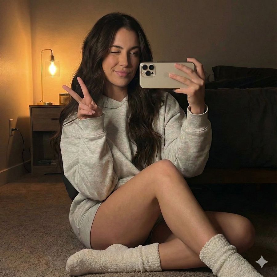 Cozy Moody Mirror Selfie Prompt — Nano Banana Pro image prompt example
