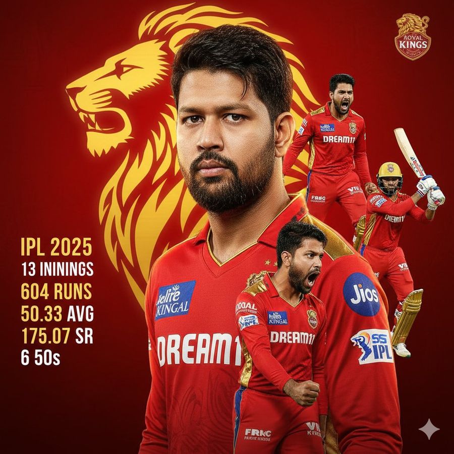 Cricketer Composite Portrait And Stats Graphic — Nano Banana Pro image prompt example
