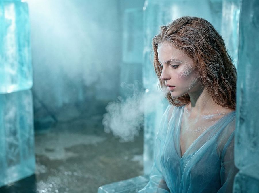 Crystallized Melancholy Ice Sculptors Atelier — Nano Banana Pro image prompt example