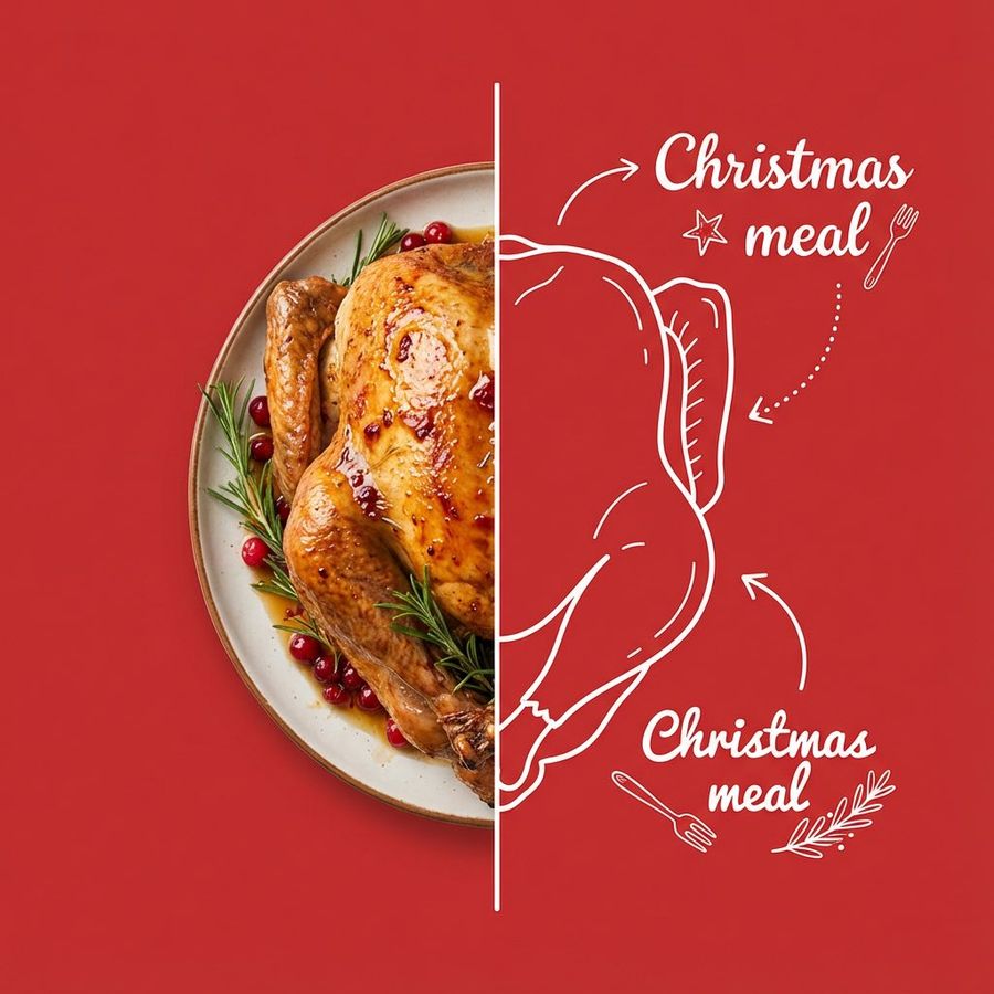 Culinary Poster With Split Photoillustration Design — Nano Banana Pro image prompt example