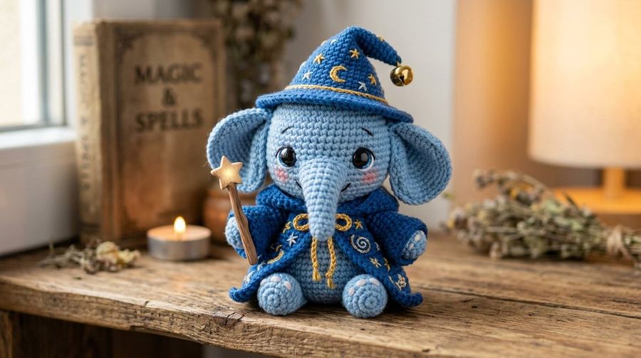 Cute Amigurumi Wizard Plush — Nano Banana Pro image prompt example