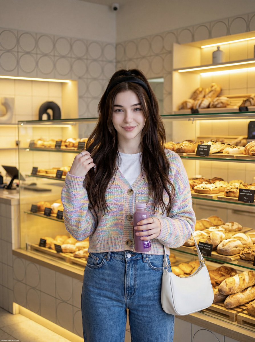 Cute Lifestyle Photo In A Modern Bakery — Nano Banana Pro image prompt example