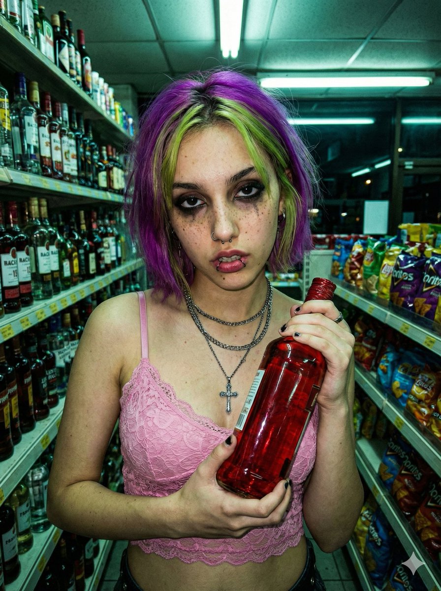 Cyber Grunge Punk Girl Portrait — Nano Banana Pro image prompt example