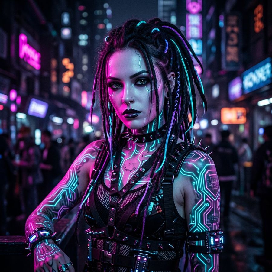Cyberpunk Portraiture Json Prompt — Nano Banana Pro image prompt example