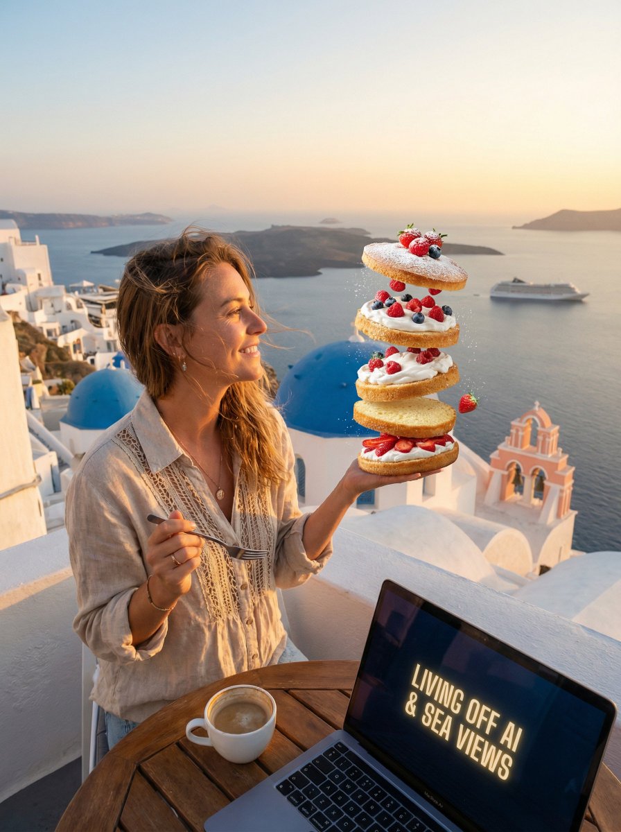 Dessert Nomad Dream Cinematic Food And Travel Fusion — Nano Banana Pro image prompt example
