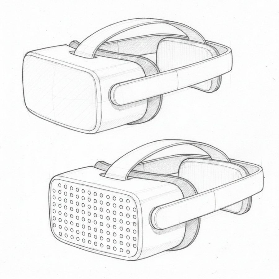 Dieter Rams Inspired Vr Headset Sketch — Nano Banana Pro image prompt example