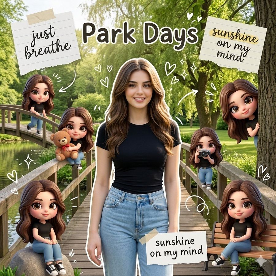 Digital Collage Park Days — Nano Banana Pro image prompt example