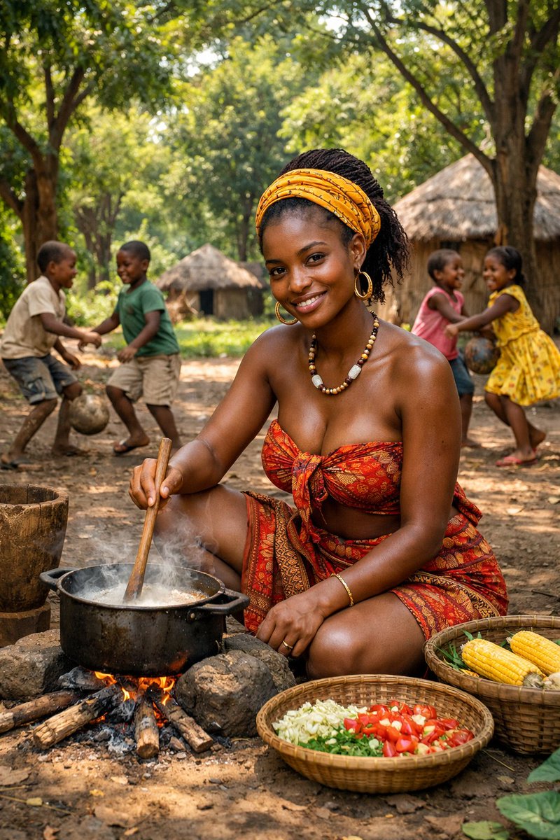 Documentary Photo Of African Village Scene — Nano Banana Pro image prompt example