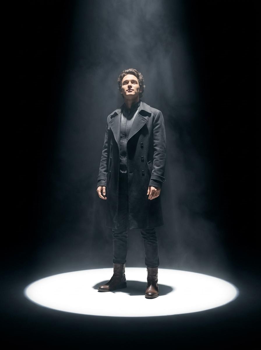 Dramatic Spotlight Portrait — Nano Banana Pro image prompt example