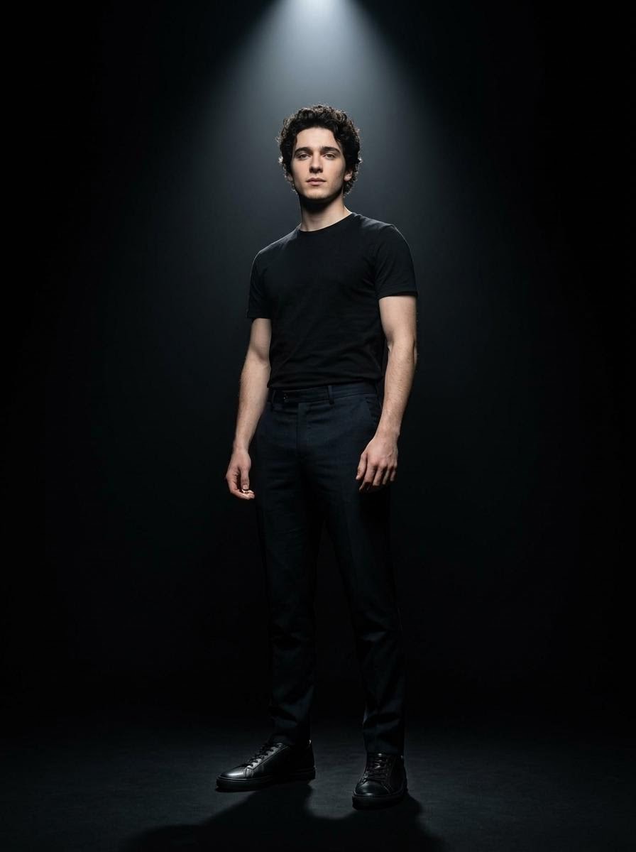 Dramatic Spotlight Studio Portrait — Nano Banana Pro image prompt example